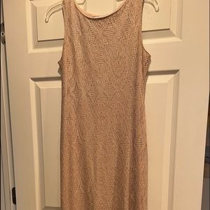 Shimmering beige tea length gown. Size 8